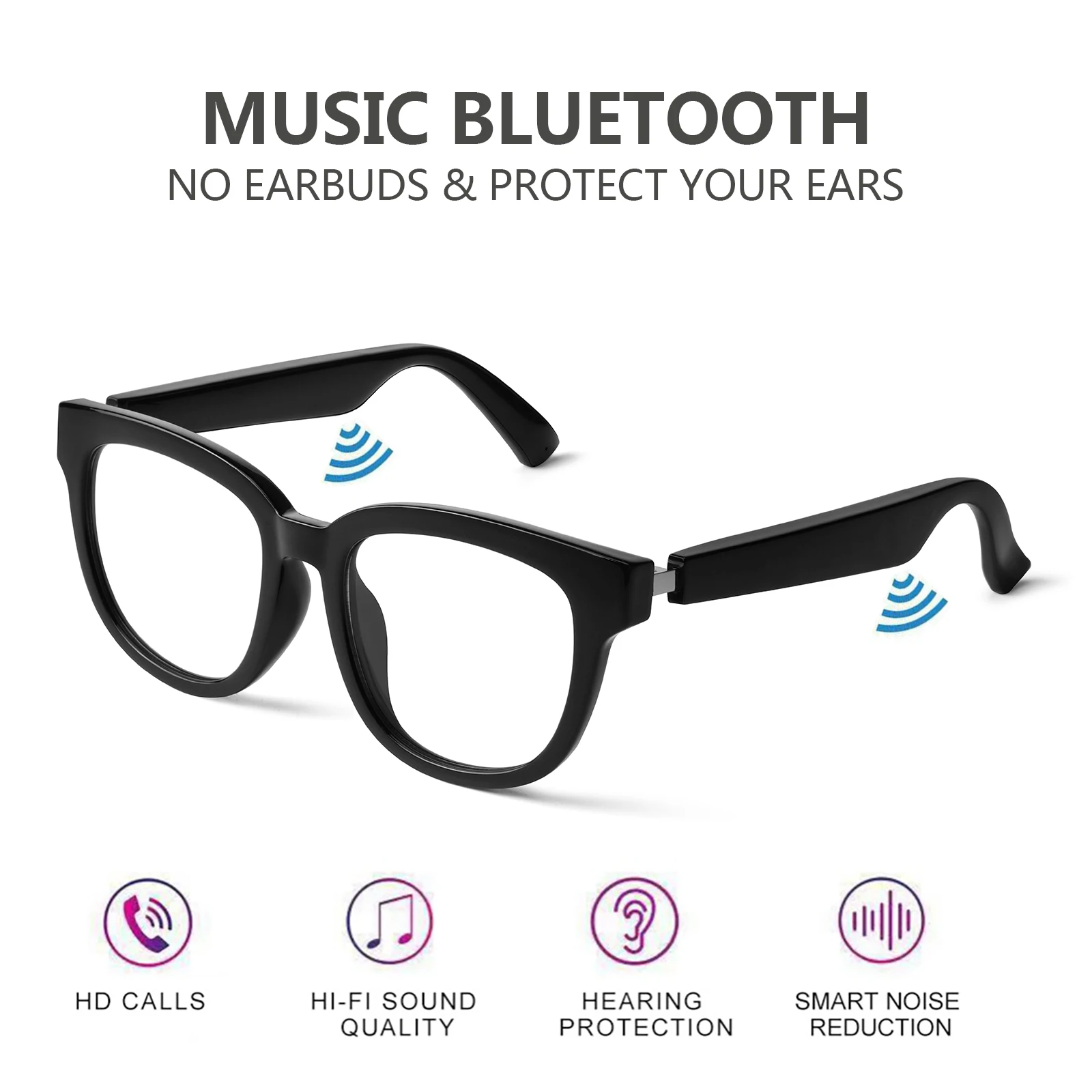 High Smart Glasses Remote Control Waterproof Wireless Bluetooth Compatible 5.0 Hands Free Calling Music Audio Open Sunglasses 