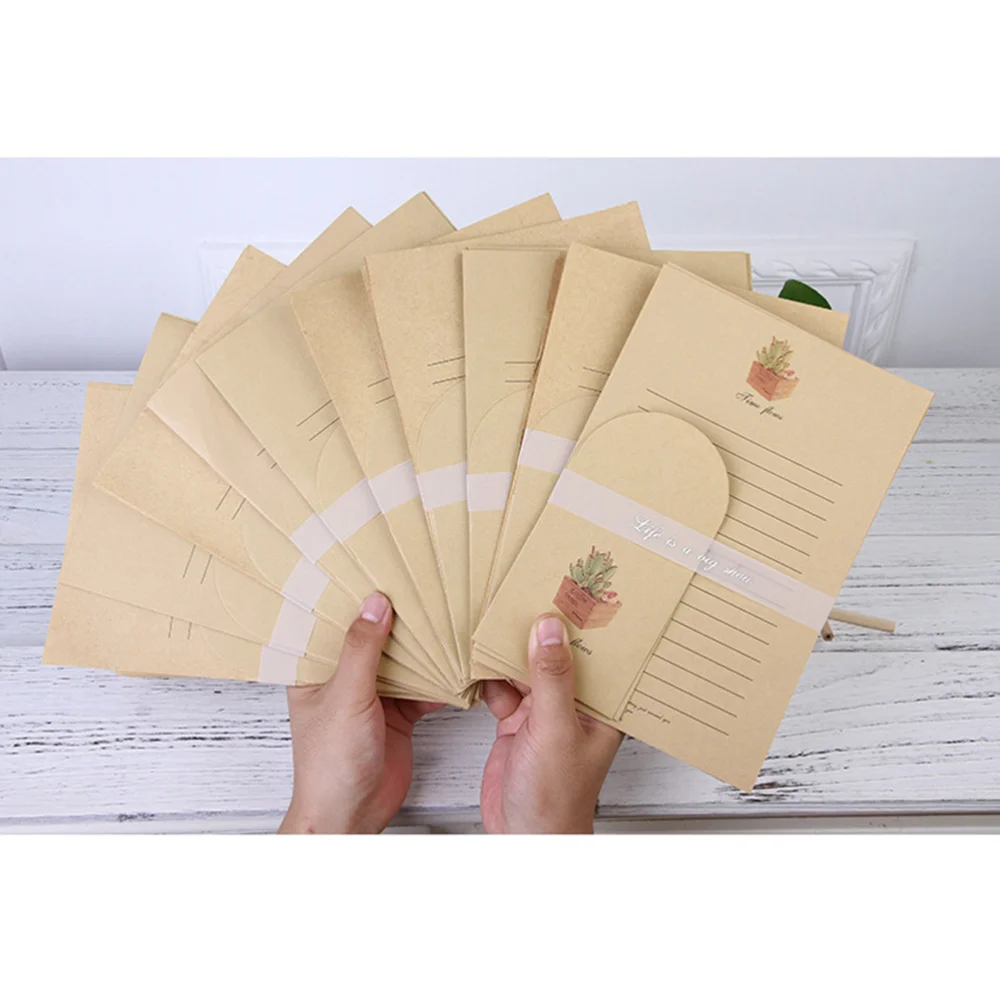 10 Sets Envelope Simple Beautiful Stationery For Woman Girl random
