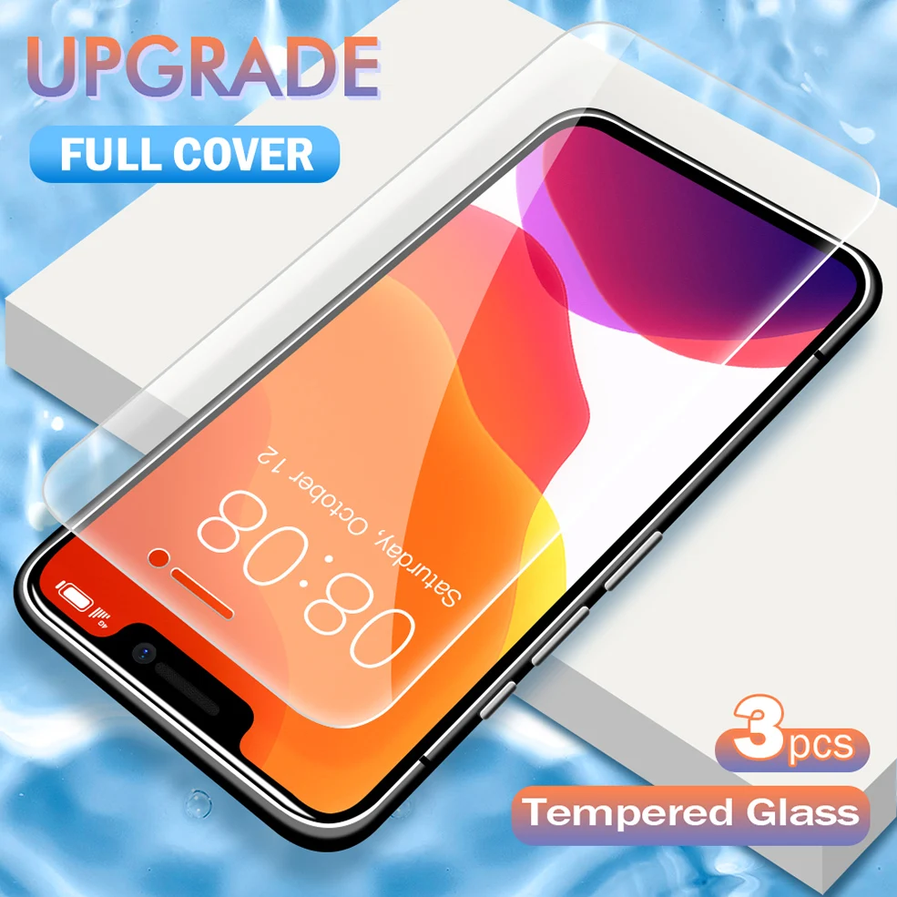 3pcs Protective Tempered Glass On The For Iphone X Xs Max Xr Protective