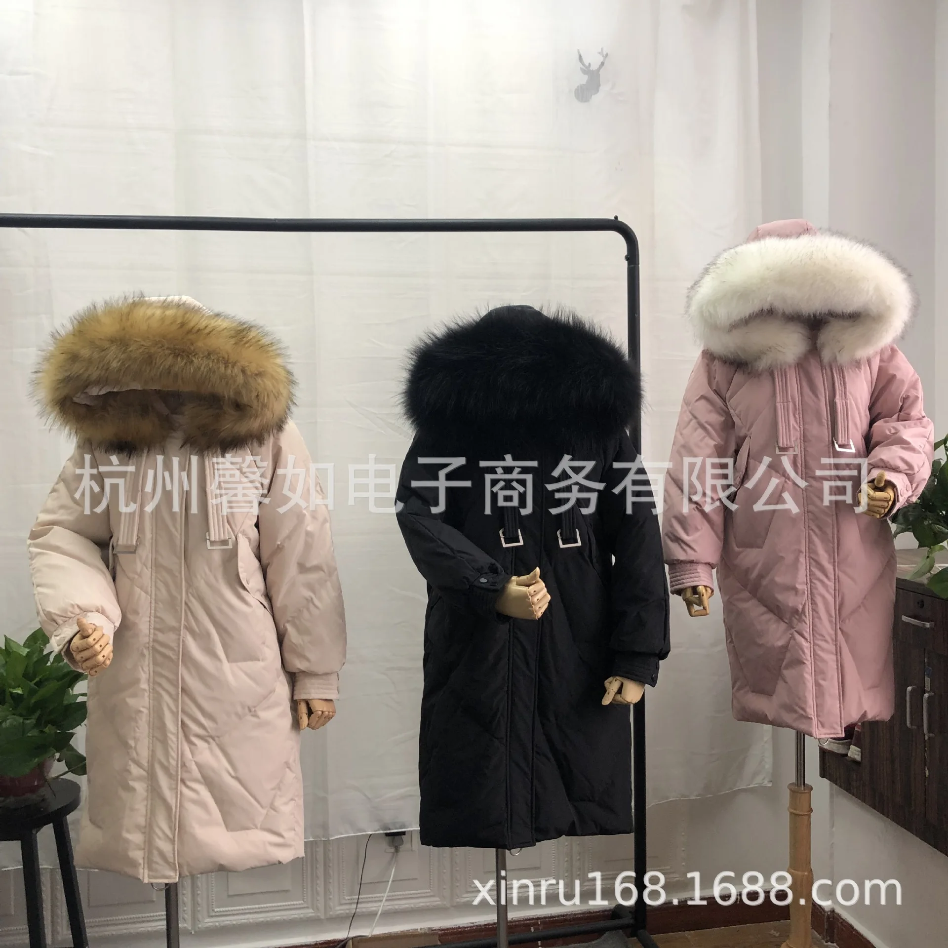 Зимний стиль Южная Корея Dongdaemun ультра большой меховой воротник женский полумесяц-длина пуховик женский