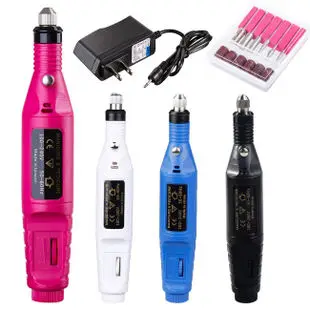 

1set Manicure Machine Pen 6 Bits Pedicure Nail File Nail Tools Machine Pen Drill Nail Drill Machine Equipment Kits