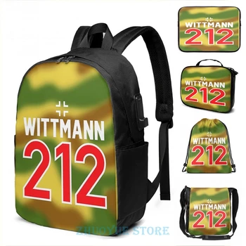 

Funny Graphic print Panzer Aces - Michael Wittmann Camo USB Charge Backpack men School bags Women bag Travel laptop bag