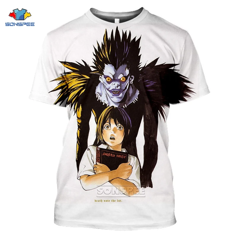 

SONSPEE Special Design Death Note Tshirt I Will Reign Over A New World 3D Print Summer Hot Sale Men'S Fashion Harajuku T Shirt