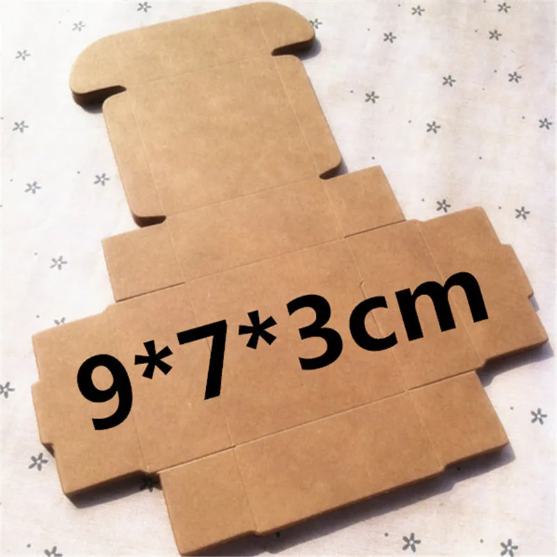 50 шт. 9*7*3 см Натуральная коричневая крафт-бумага упаковочная коробка Cajas de