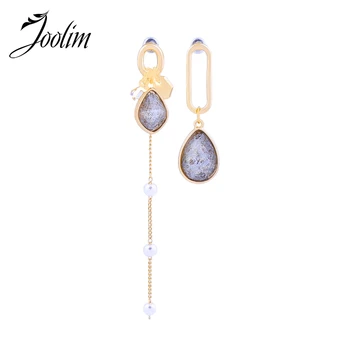 

Joolim Jewelry Wholesale Mismatching Pearl Drop Earring Elegant Earring