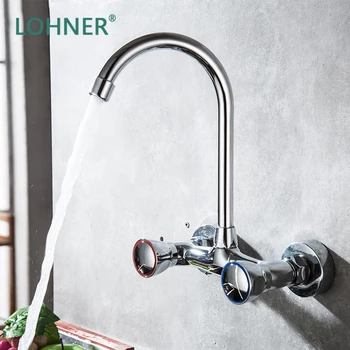 

Lohner Hot And Cold Water Mixing Valve Brass Kitchen Wall Faucet Head Wall-in Robinet Cuisine Mural Grifo Pared Cocina