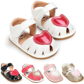 

2020 Infant Toddler Girls sandals Kid Newborn baby sandals New Fashion Heart Style Summer PU Leather Baby Shoes 0-18M