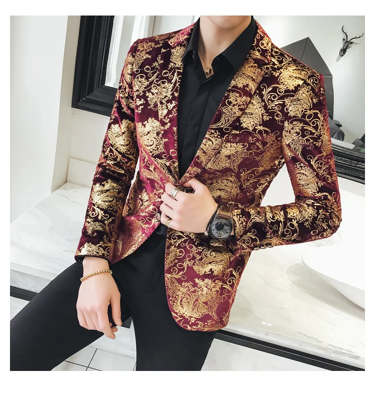 Блейзер Bloemen Jas Heren Slim Fit уличная маннен Блейзер Mode Блейзер Mannen Voorjaar Nachtclub для выпускного вечера для курения