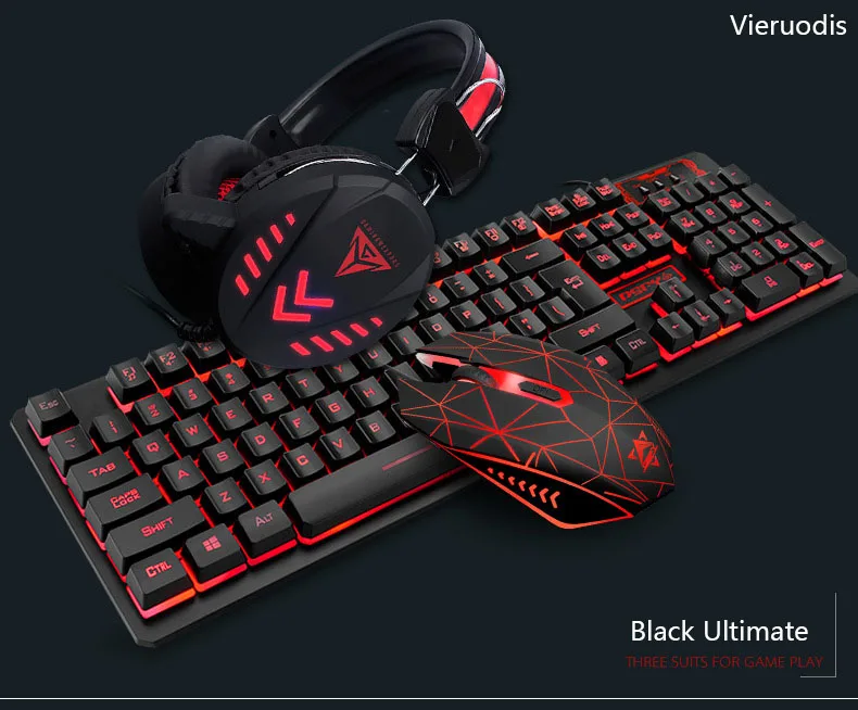 

Mechanical Wired USB Keyboard And Mouse Headset Three-piece Suit Desktop Computer Notebook Gaming Peripherals E-sports