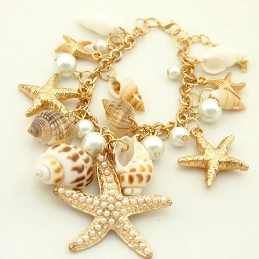 Bracelet Jewelry Beach Bracelet Cute Adjustable Gold Plated Ocean Multi-style Chain Beach Bracelet