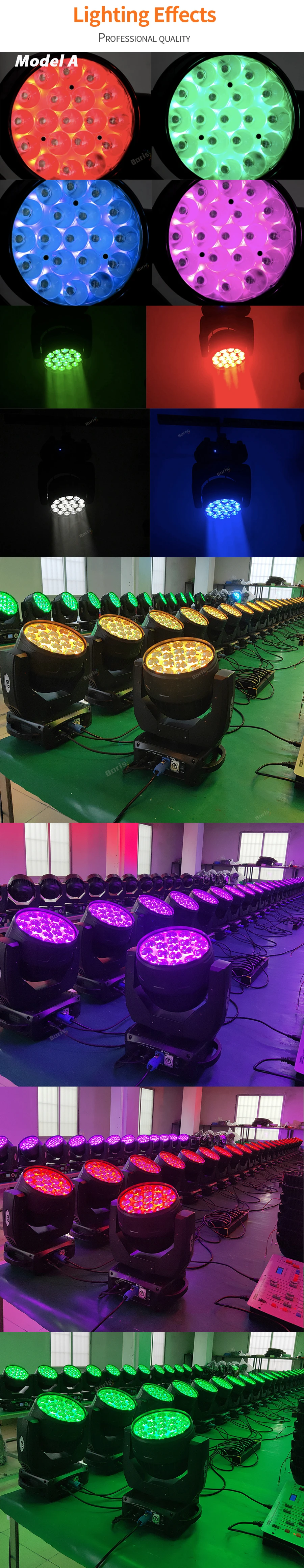 Dmx512 19X15W Led Wash Zoom Rgbw Moving Head Light Stage Spotlight For Dj Lights Nightclub Disco Zoom LED Moving Head Wash Light7的副本2
