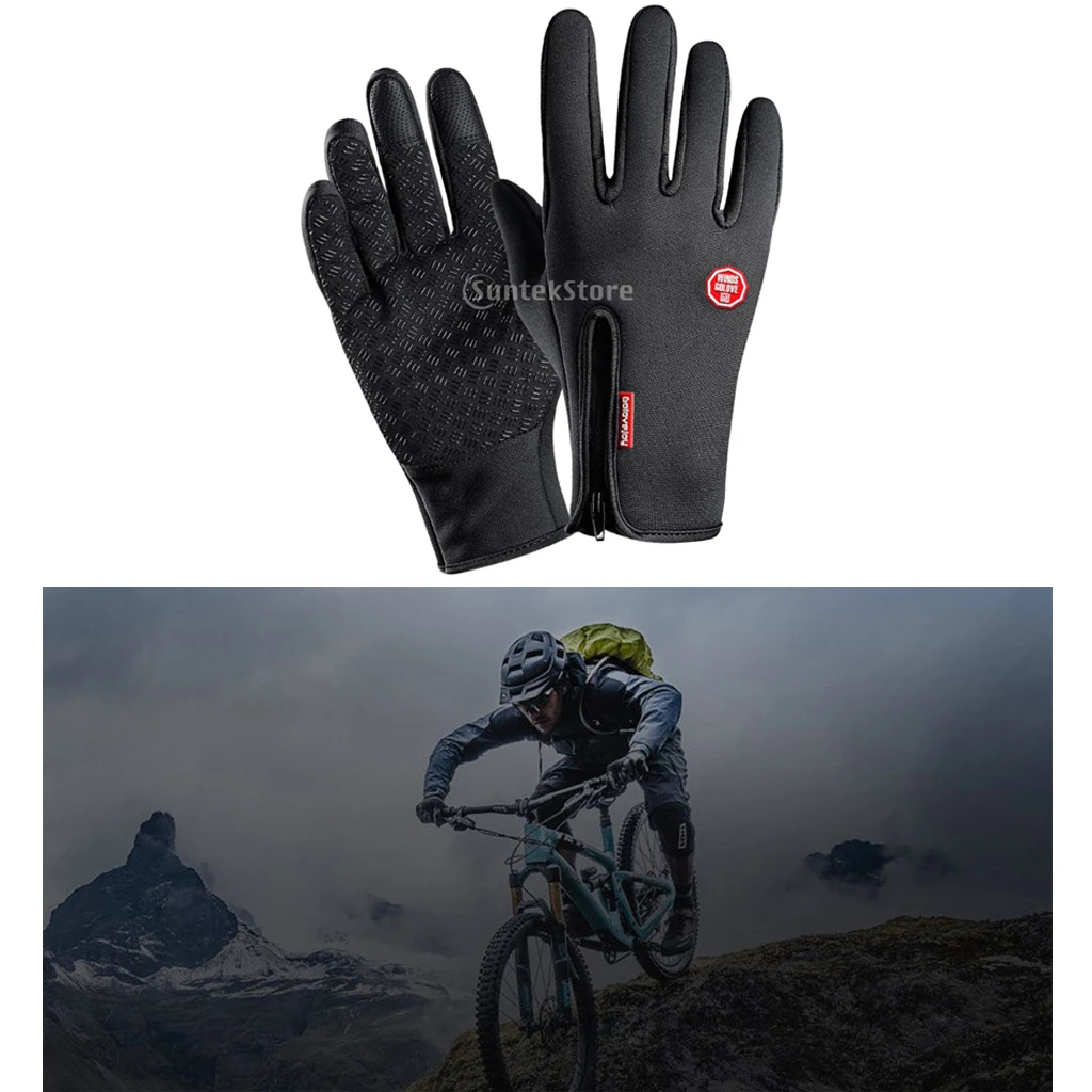 Нейлоновые ветрозащитные перчатки для рыбалки, охоты, велоспорта, зимние теплые перчатки черного цвета