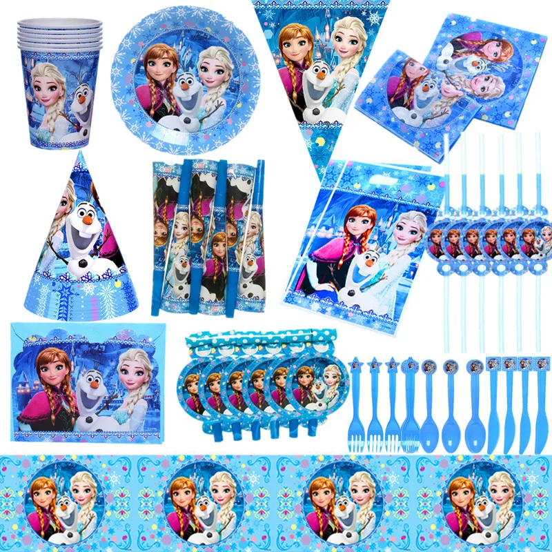 serviettes ou tasses Nouveau disney princess frozen elsa & anna children's party assiettes 