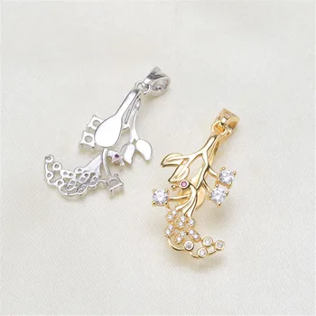 

Retro Style Metal 925 Sterling Silver Plating Karat Gold Tone Bail Connector Pearl Bead Caps Diy Pearl Jewelry Accessories