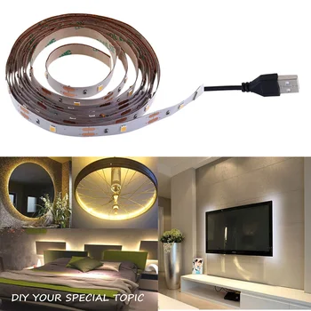 

1PC 1m 30LED/2m 60LED Resin Flexible USB LED Lights Strip Ribbon 2835SMD 5V Waterproof Warm White