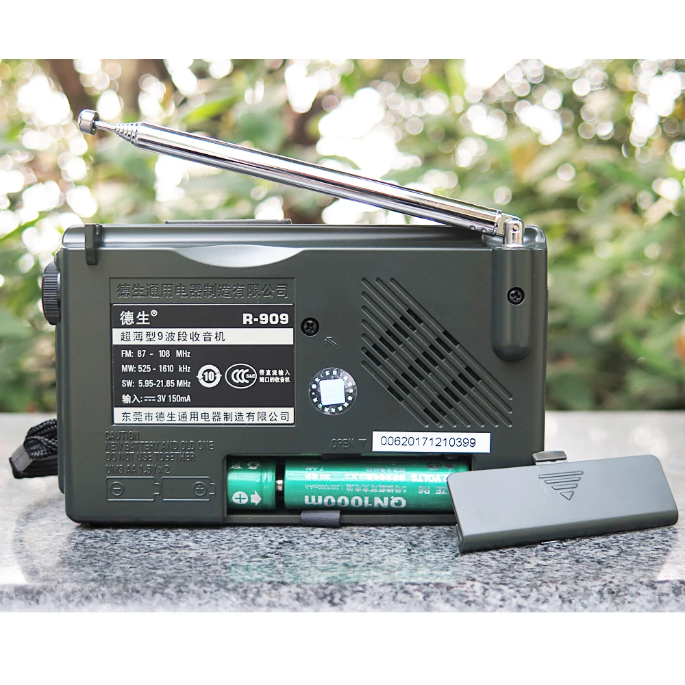 TECSUN R-909 fm/mw/sw 9 приемник диапазона частот для всего мира ультра-тонкий Портативный радио