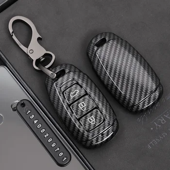 

Glossy Carbon fiber ABS Key Case Fob Cover For Hyundai i30 Ix35 KONA Encino Solaris Azera Grandeur Ig Accent Santa Fe 2017-2019