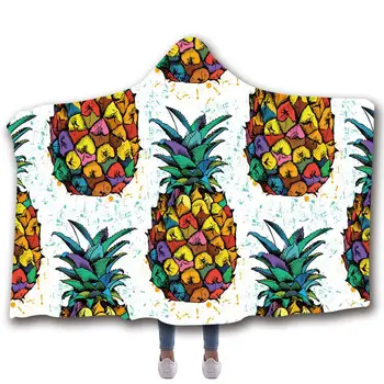 

Hooded Blanket Cloak Thickened Double Plush 3D Digital Printing Hat Hat Blanket Printed Surface Full Polyester Flannel