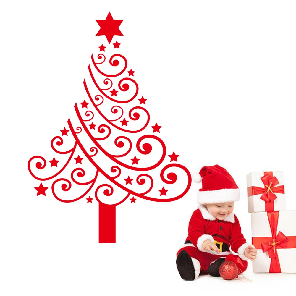 New Year window glass wall sticker Christmas tree Santa Claus DIY snowflake Merry Christmas festival decor home supplies bedroom