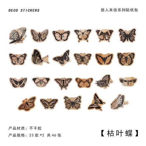 LNKUGN 46 Stück Blumen Schmetterling Sticker Set - Dekorative Aufkleber Für Scrapbooking & Journaling