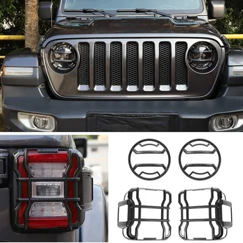 

for Jeep JL Car ABS Headlight Cover, Taillight Trim Decorative Covers for Jeep Wrangler JL 2018-2020