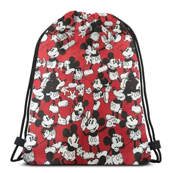 

New Hot Mickey Fashion Cartoon Student School High Quality Backpack Boys Woman Girls Drawstring bag