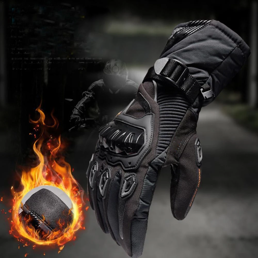 

Motorcycle Gloves Winter Leather Five fingers Apart Thermal Anti-slip & Anti-collision Biker Waterproof Motorcycle Gloves