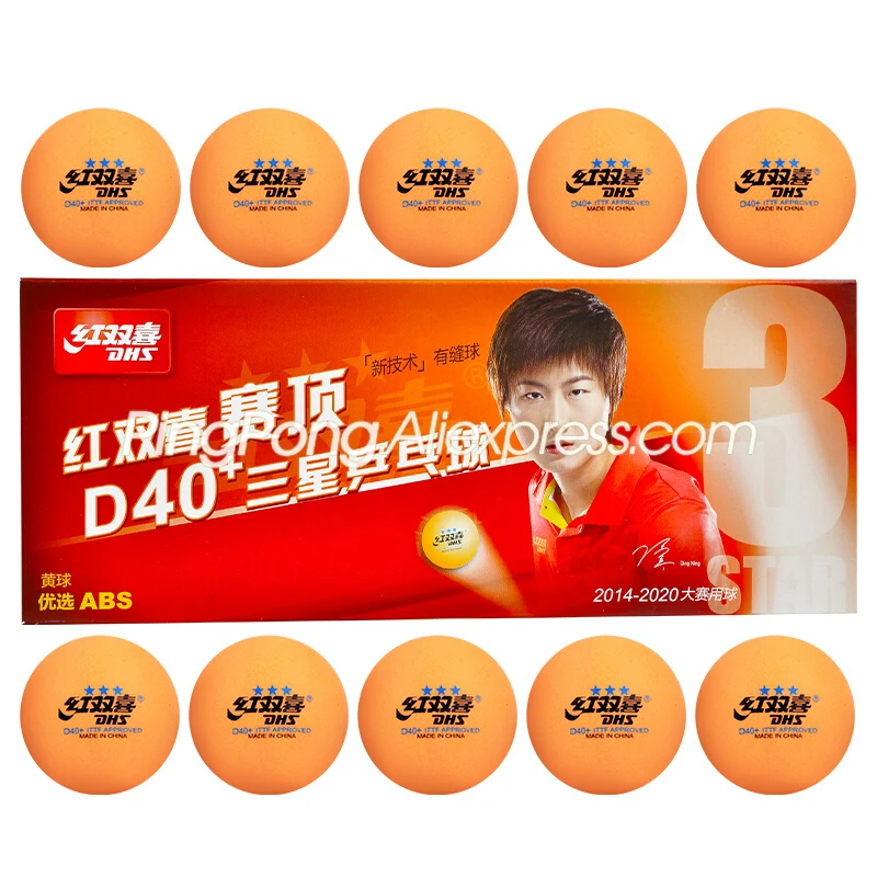 Table-Tennis-Ball Ping-Pong-Balls DHS D40 3-Star Orange Plastic Poly Yellow Original