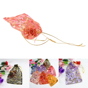 

New 10pc/set 13x18cm party Wedding Drawable Organza Small Organza Bags Favor Wedding Gift Bag Jewelry Packaging Bags & Pouches