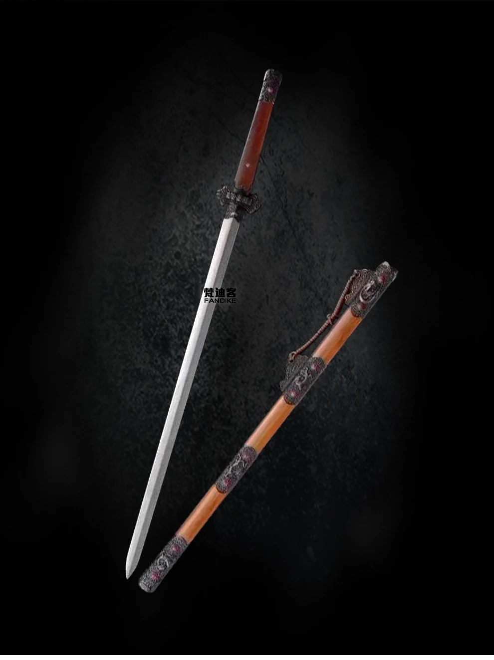 Handmade Folded Steel Kirin Tang Sword Sharp Chinese Long Straight Tang Dynasty Dao Collect the decoration