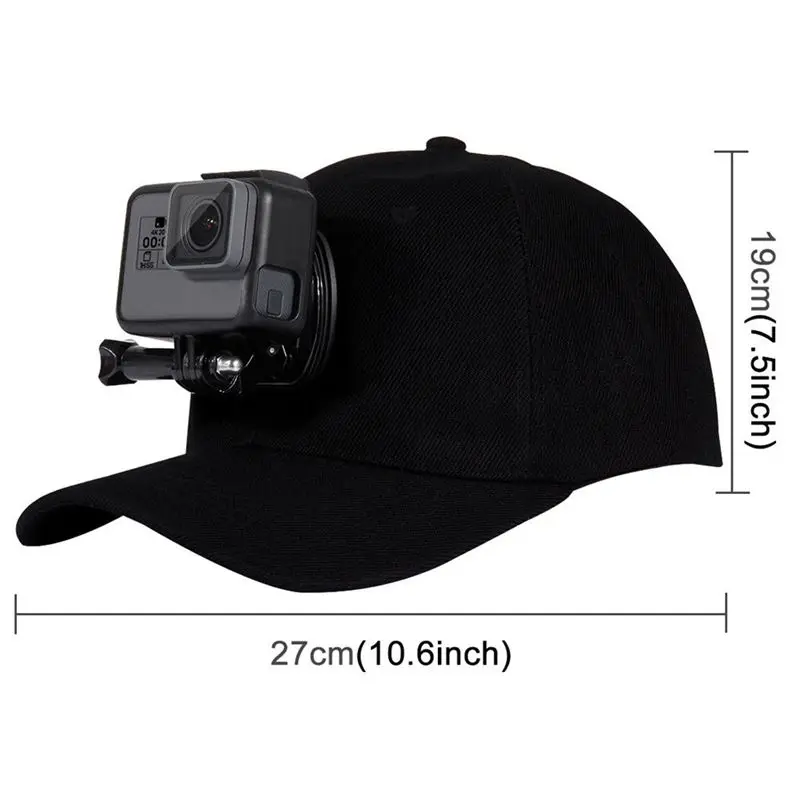 Аксессуары для Go Pro, уличная Солнцезащитная шляпа Topi, бейсболка с держателем для GoPro HERO5 HERO4 Session HERO 5 4 3 2 1 black