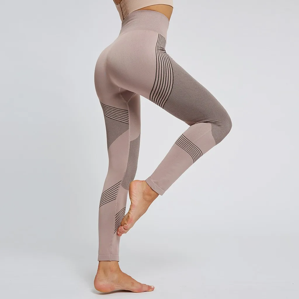 Женские брюки для бега, тренировок, йоги, женские бесшовные леггинсы с высокой талией, тянущиеся обтягивающие леггинсы для тренажерного зала H1