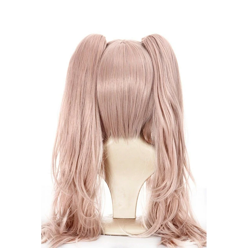 wonder woman costume Dangan Ronpa Danganronpa Enoshima Junko Cosplay Wig Pink Long Wavy with Ponytail Clip Heat Resistant Wigs+ Bear Hairpins Anime witch costume women Cosplay Costumes