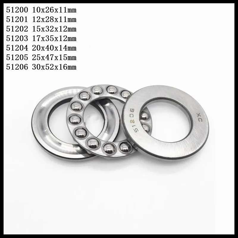 1-3pcs/Set 51200 , 51201 , 51202 , 51203 , 51204 , 51205 , 51206 Axial Ball Plain Thrust Bearing Brand New