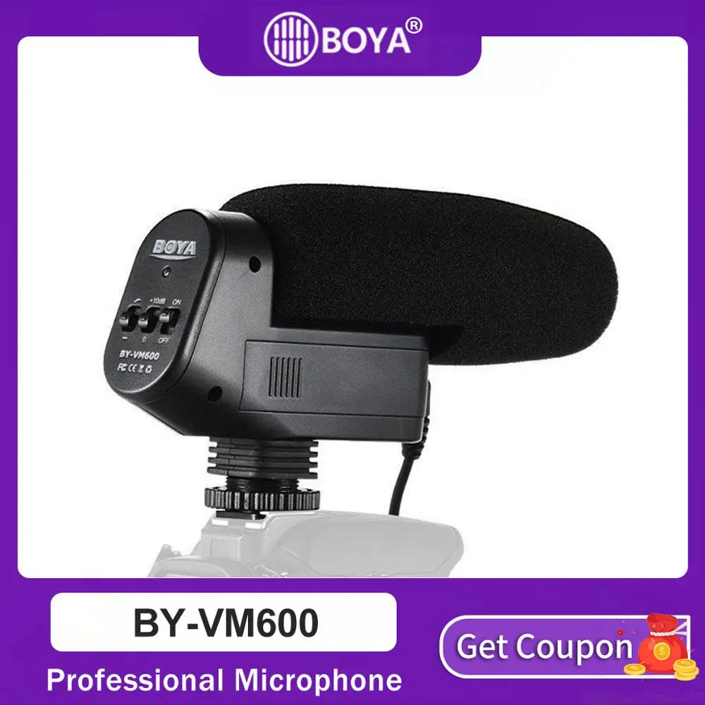 BOYA BY-VM600 кардиоидный направленный конденсаторный микрофон Mic для камеры Canon Sony Nikon
