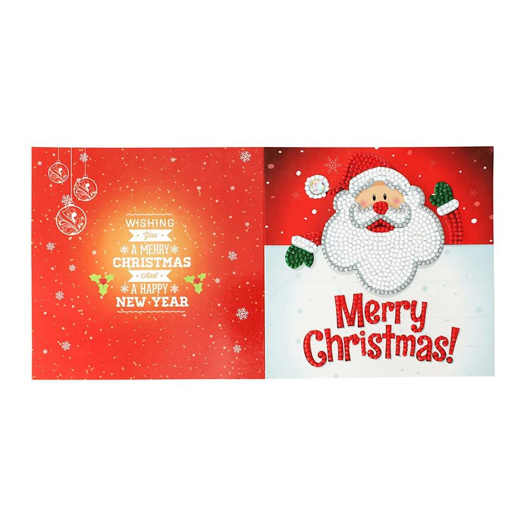  4pc Christmas Card Set Santa Claus Elk Snowman Diamond Painting Diy Holiday Card Wedding Invitation - 4.00021E+12