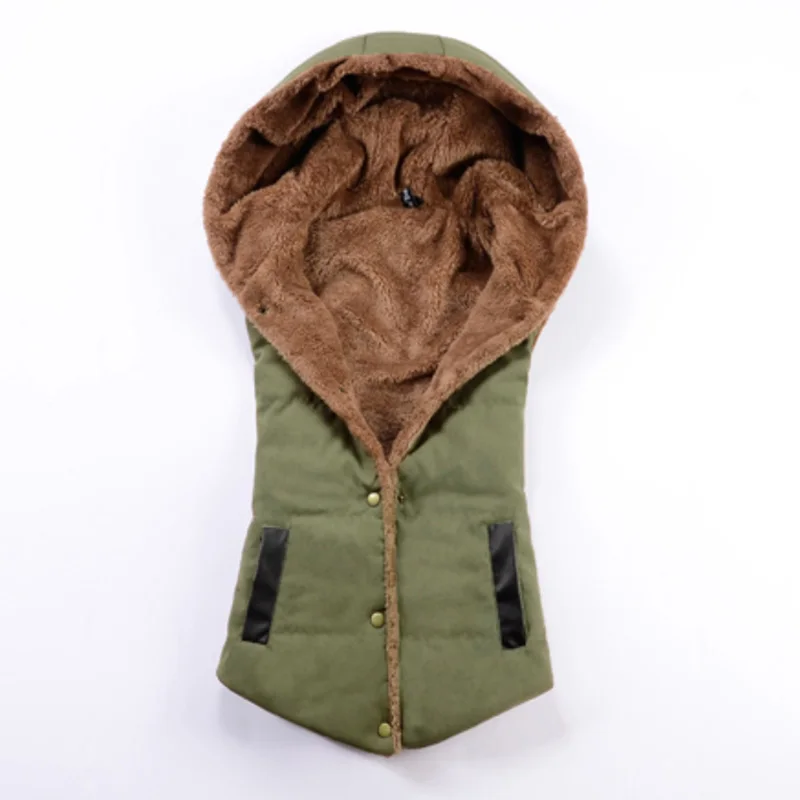 Женский Повседневный жилет однотонный армейского зеленого и бежевого цвета 6