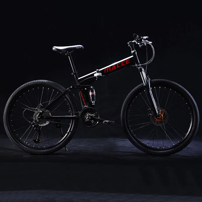 Sale 24 Inch Folding Mountain Bicycle 21 Speed Double Shock Absorption Off-Road Variable Speed Adult Student One-Wheeled Bike 2