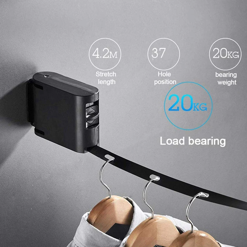 Indoor Invisible Clothesline with Hanger Hole Telescope Clothesline