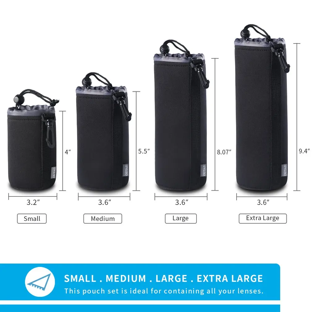 4 шт) S/M/L/XL OUTAD толстый защитный Неопреновый Чехол Набор для DSLR объектива камеры для Canon для Nikon для Pentax для sony