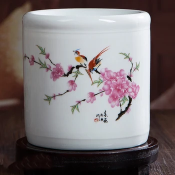 

Modern Jingdezhen Ceramic Pen Holder Ornaments Office Study Room Figurines Crafts Teacher's Day Gift Home Furnishing Decoration