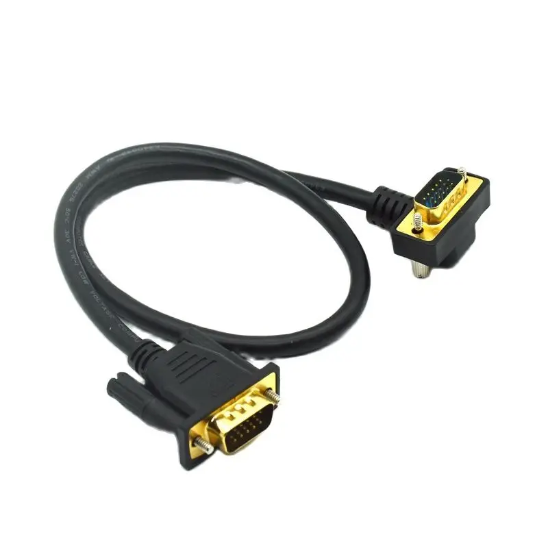Кабель VGA 3 + 6 с углом поворота 90 градусов Удлинительный кабель HD 15 контактов