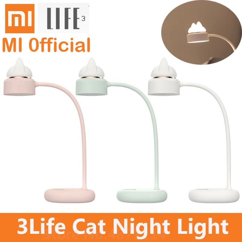 

Xiaomi mijia 3 Life LED Table Lamp Soft Light Small Charging Folding Cute Cat Lamp for Girlfriend Women Home Dormitory