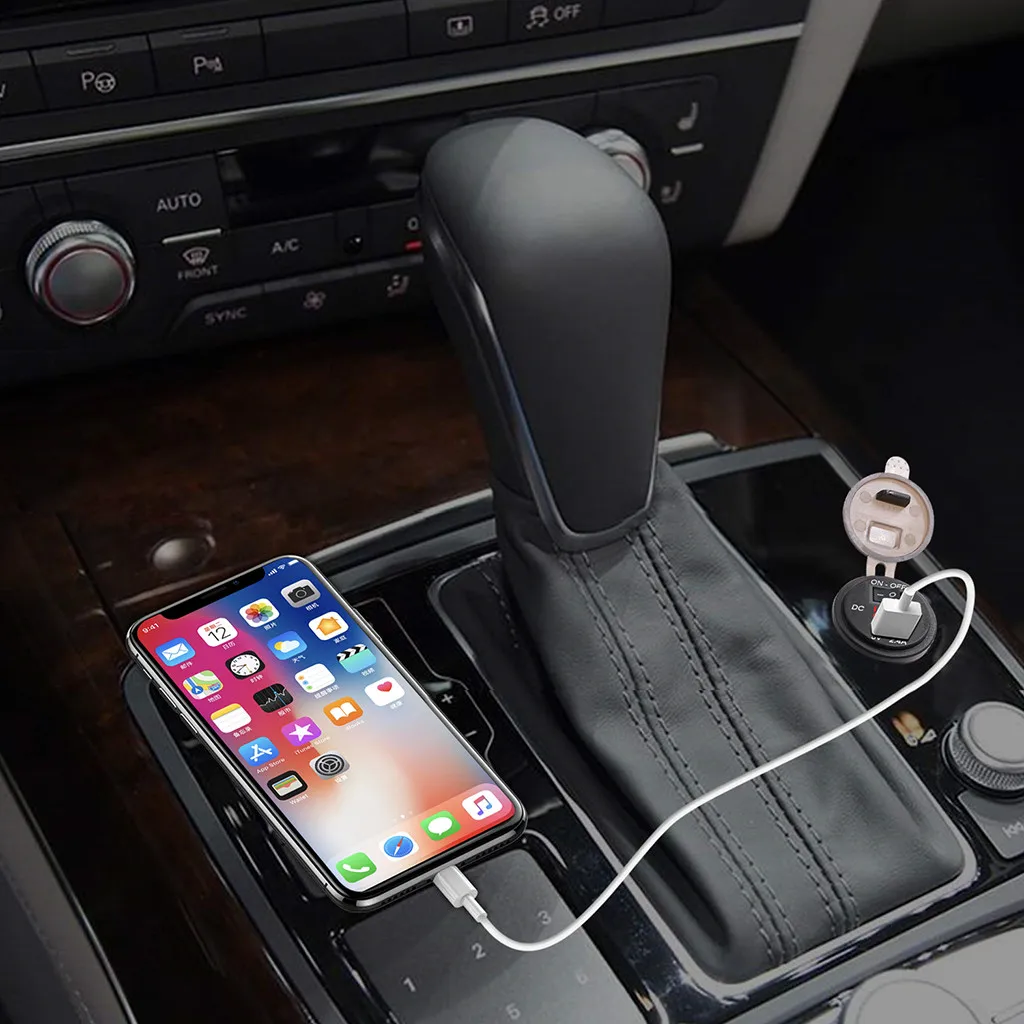 MOSUNX автомобиля с двумя портами USB Зарядное устройство Крышка для мото Авто Грузовик ATV Лодка 12 V-24 V светодиодный двойной USB гнездо Зарядное устройство Мощность адаптер Z2