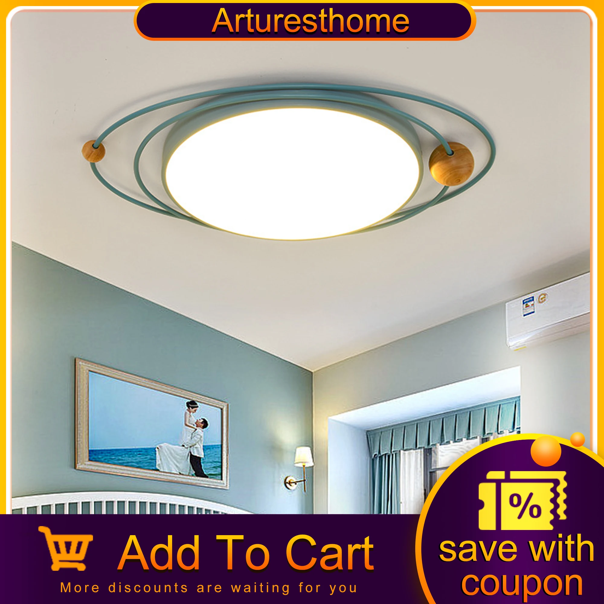 Nordic macaron ceiling lamp 18W 27W 36W LED Circular Panel Light Surface Mounted led ceiling light AC 220V lampada led lamp afbeelding