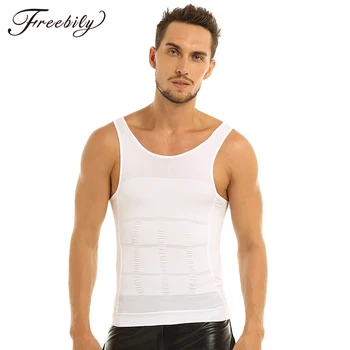 

Men Slimming Underwear Body Shaper Corset Vest Shirt Compression Abdomen Tummy Belly Control Slim Waist Cincher Body Shapewear