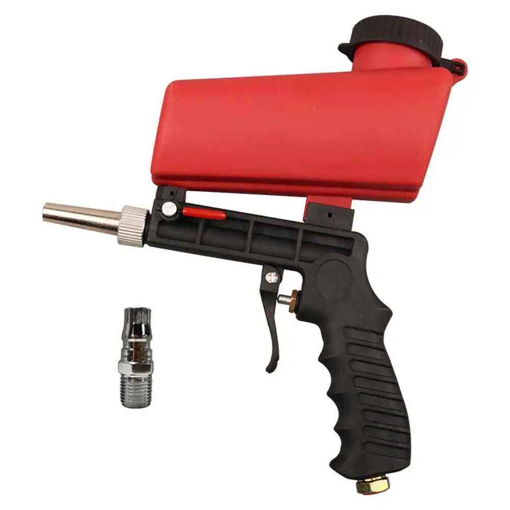 

90psi Portable Gravity Sandblasting Gun Pneumatic Small Sand Blasting Machine Adjustable Pneumatic Sandblasting Set Power Tool
