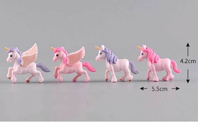 Миниатюрный 2 шт Lover Pony Pegasus Единорог поделка из пластмассы Декор для дома аксессуары волшебный сад-Террариум фигурки