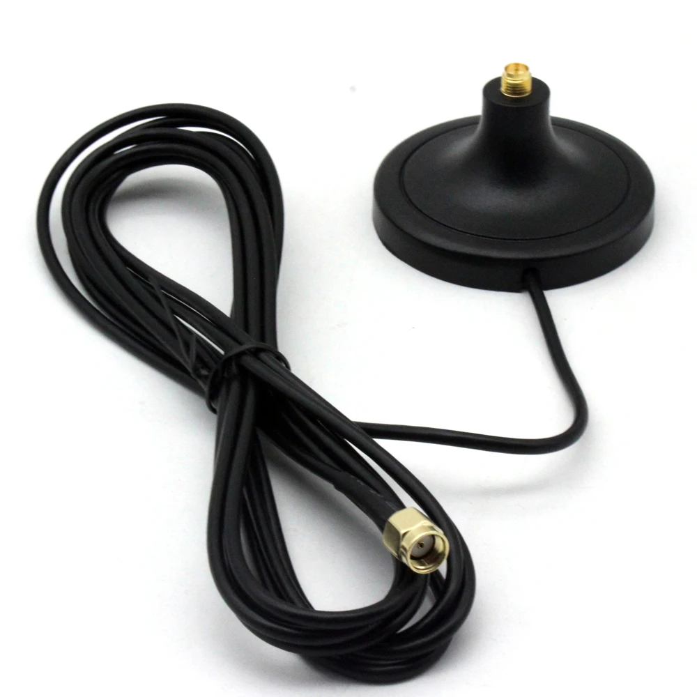 WiFi Antenna Extension Pure Cupper RP-SMA Male to Female Antenna with 3M Cable Magnetic Base for Router Wireless Network Card