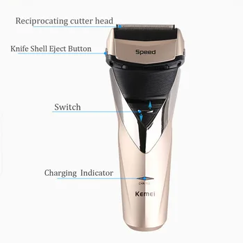 

Kemei Electric Shaver Reciprocating Men Razor 3 Blade Beard Trimmer Professional Shaving Machine With Sideburns Trimmer 5